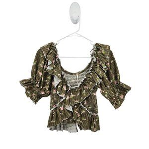 Free People Women's Favorite Girl Crop V Neck Floral Top